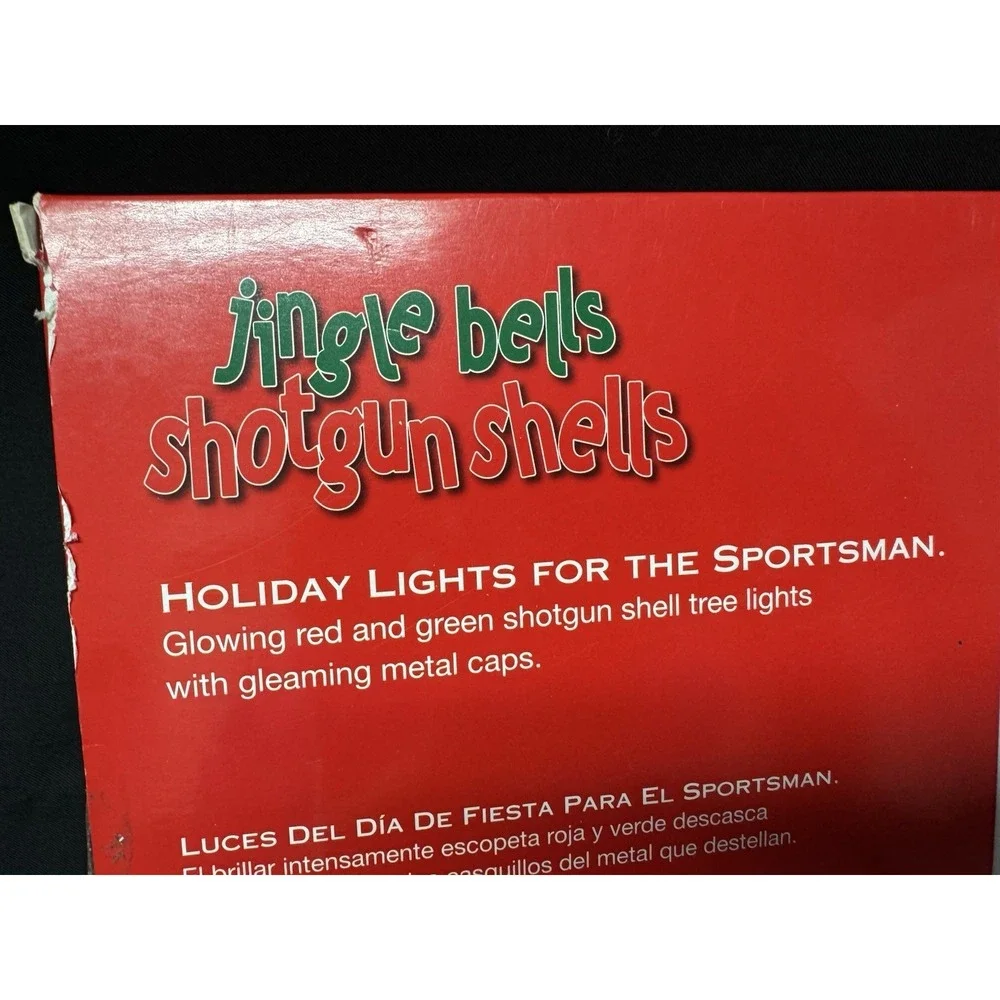 Jingle Bell Shotgun Shell Novelty Lights 6 Red & 6 Green Working Extra Bulbs